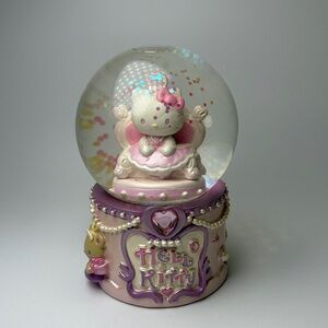 RARE Hello Kitty Ballerina Snow Globe 1976 2005 Pink Sanrio Co LTD Glitter Pearl